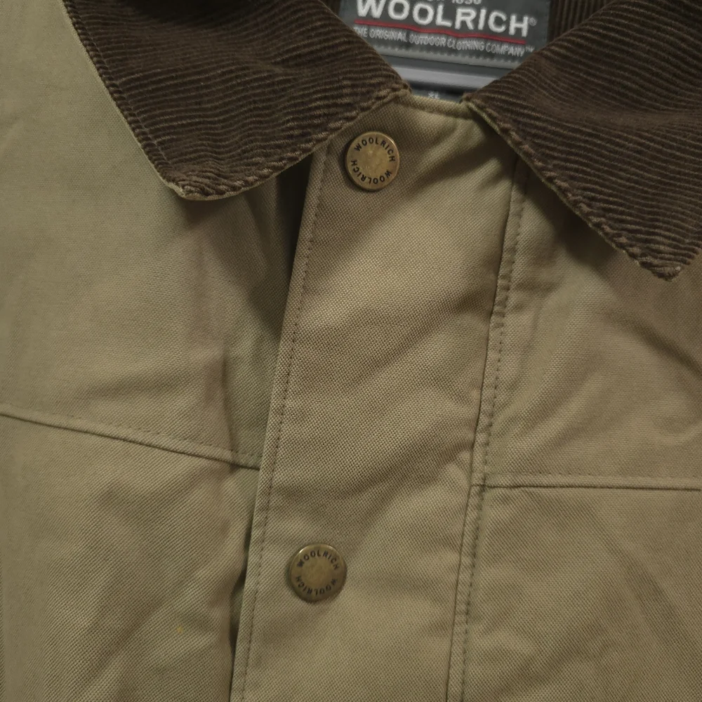 Woolrich Jacket Mens XL Dark Wheat Plaid Lined Canvas Barn Chore Field Coat 4411